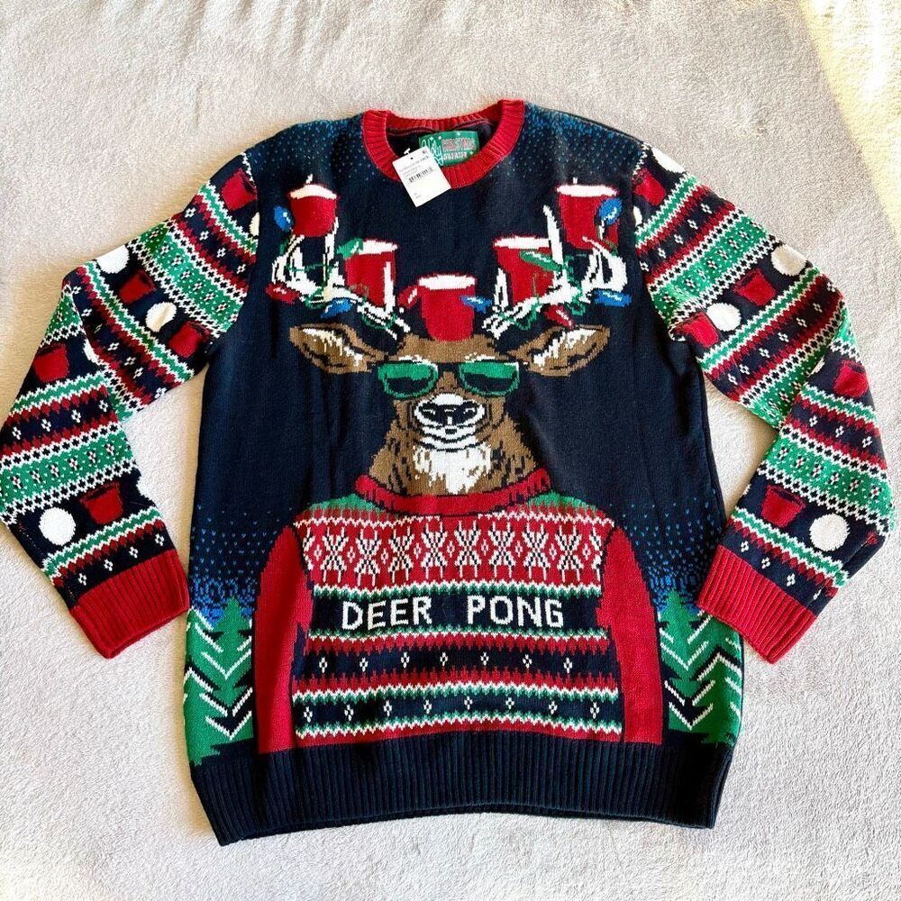 Nordstrom Rack Deer Pong Ugly Christmas Sweater Mens XL
